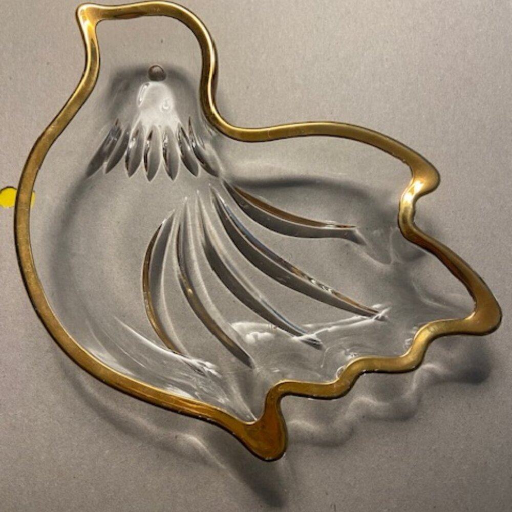 Glass trim in gold candy dishes